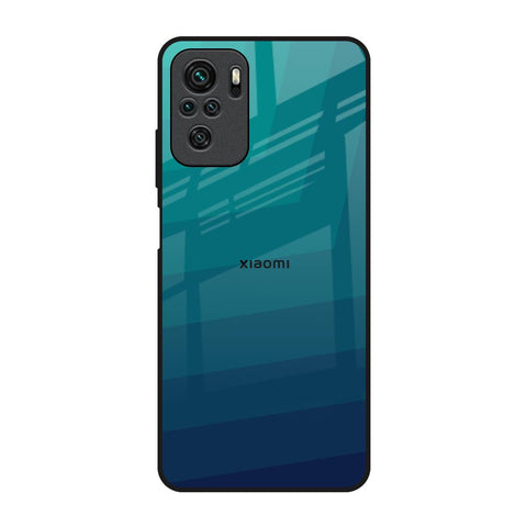 Green Triangle Pattern Redmi Note 11 SE Glass Back Cover Online
