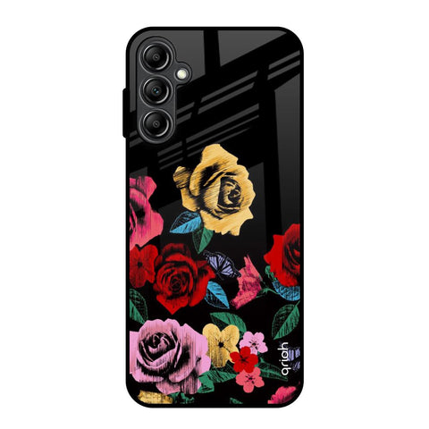 Floral Decorative Samsung Galaxy A14 5G Glass Back Cover Online