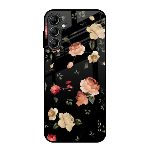 Black Spring Floral Samsung Galaxy A14 5G Glass Back Cover Online