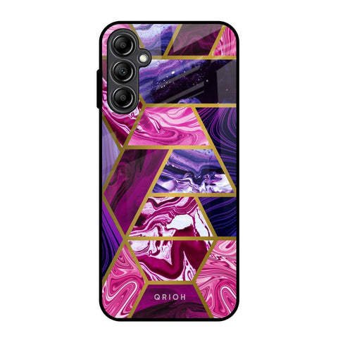 Electroplated Geometric Marble Samsung Galaxy A14 5G Glass Back Cover Online
