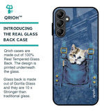 Kitty In Pocket Glass Case For Samsung Galaxy A14 5G