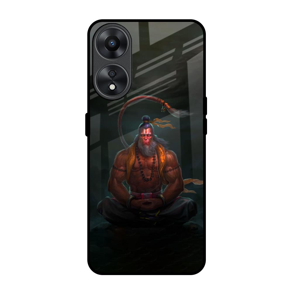 Lord Hanuman Animated Oppo A78 5G Glass Back Cover Online