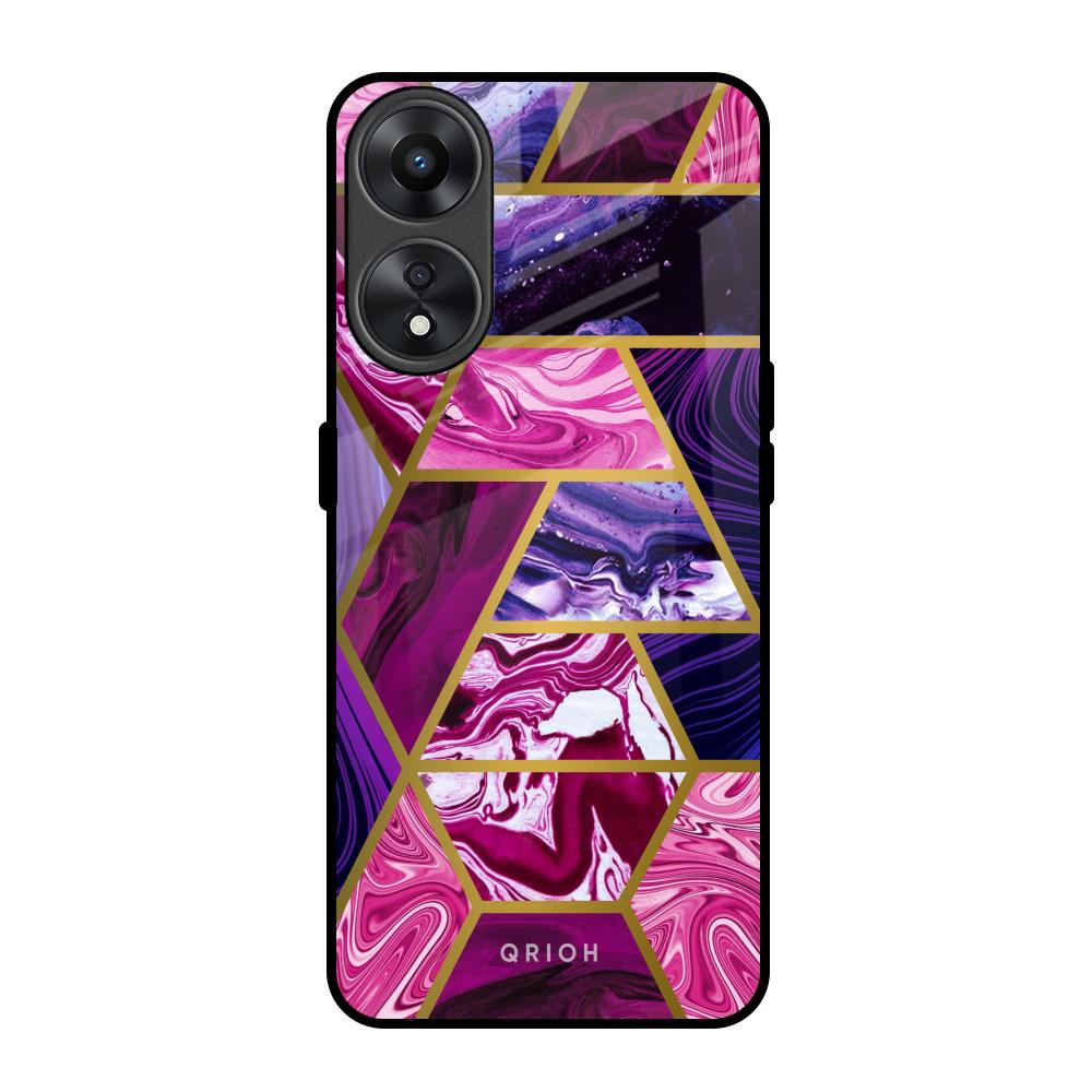 Electroplated Geometric Marble Oppo A78 5G Glass Back Cover Online