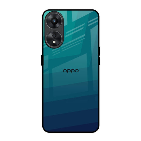 Green Triangle Pattern Oppo A78 5G Glass Back Cover Online