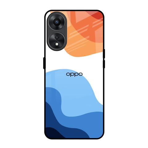 Wavy Color Pattern Oppo A78 5G Glass Back Cover Online