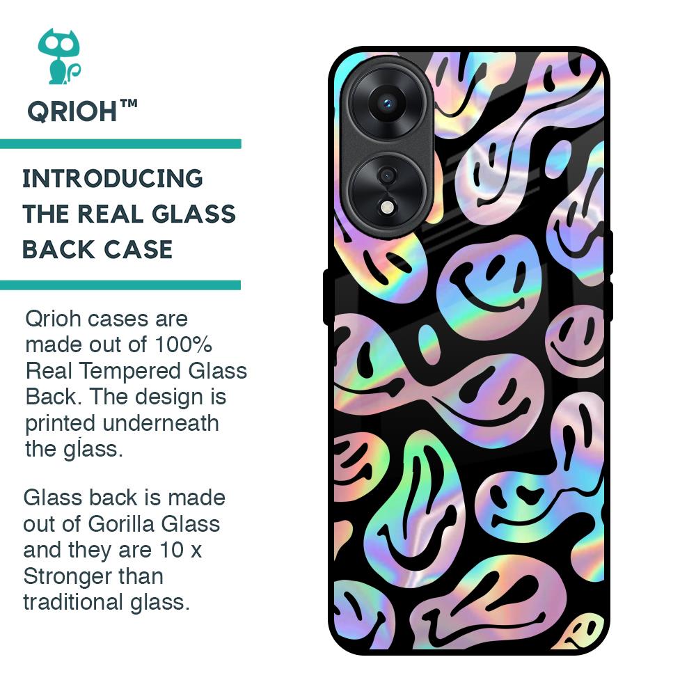 Acid Smile Glass Case for Oppo A78 5G