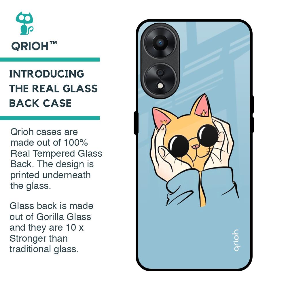 Adorable Cute Kitty Glass Case For Oppo A78 5G