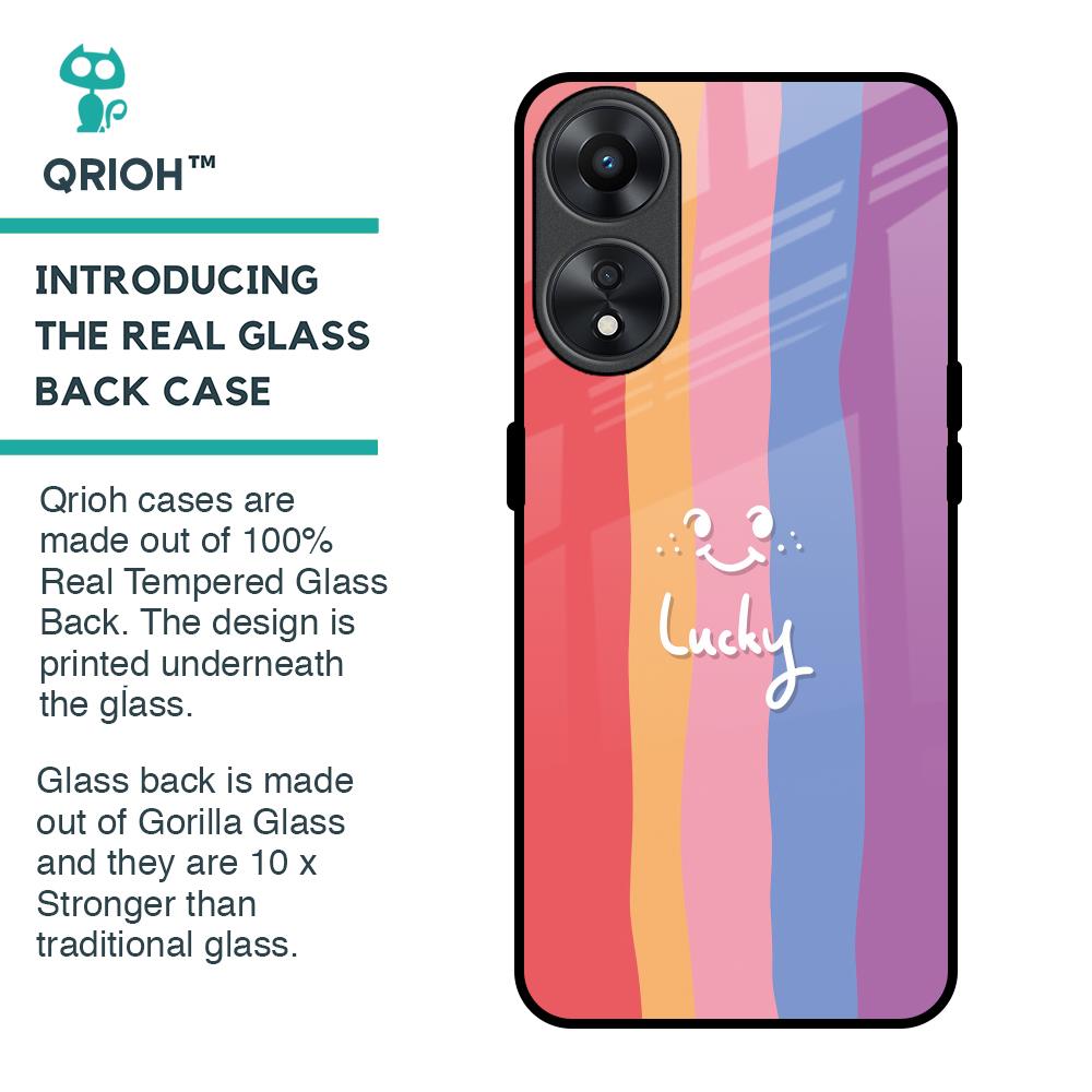 Lucky Abstract Glass Case for Oppo A78 5G