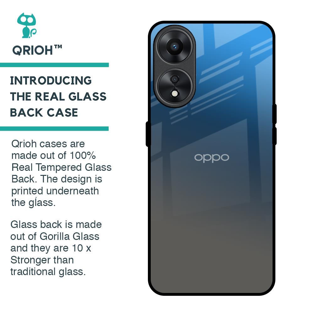 Blue Grey Ombre Glass Case for Oppo A78 5G
