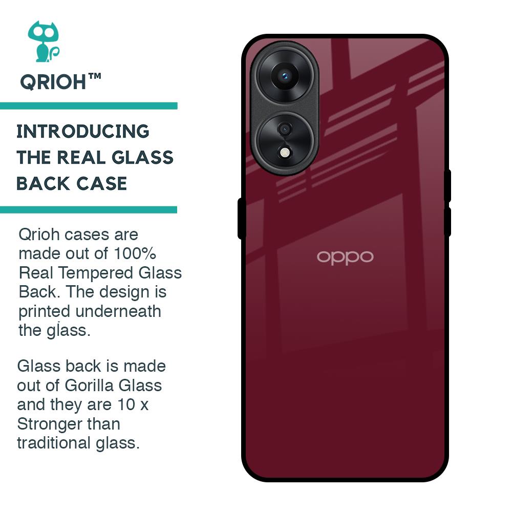 Classic Burgundy Glass Case for Oppo A78 5G