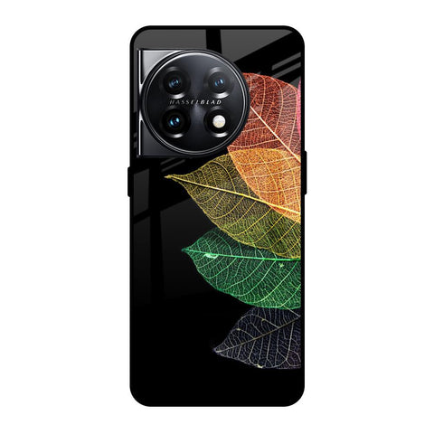 Colorful Leaves OnePlus 11 5G Glass Back Cover Online
