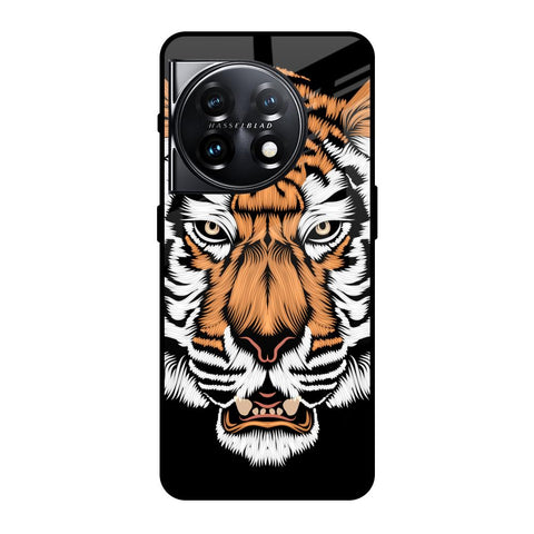 Angry Tiger OnePlus 11 5G Glass Back Cover Online