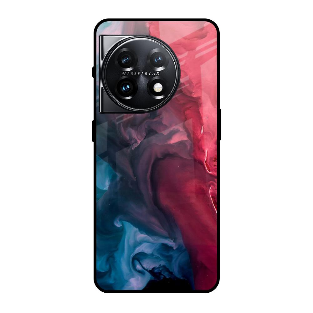 Blue & Red Smoke OnePlus 11 5G Glass Back Cover Online