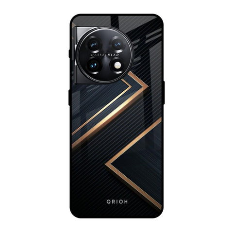Sleek Golden & Navy OnePlus 11 5G Glass Back Cover Online