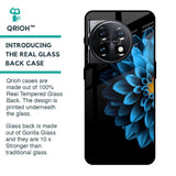 Half Blue Flower Glass Case for OnePlus 11 5G