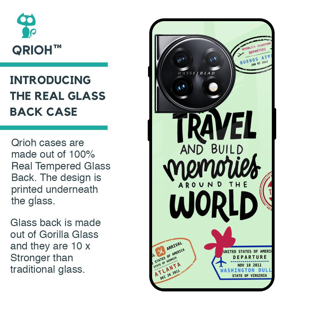 Travel Stamps Glass Case for OnePlus 11 5G