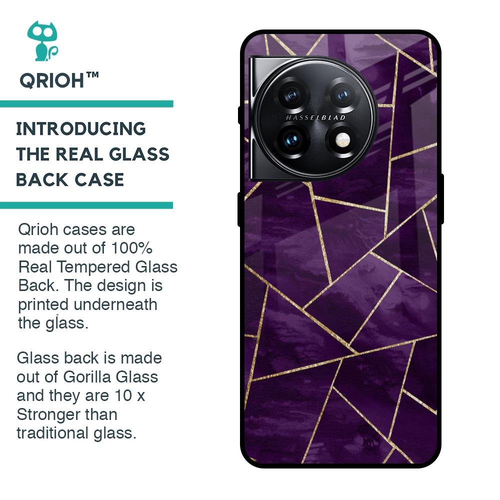 Geometric Purple Glass Case For OnePlus 11 5G