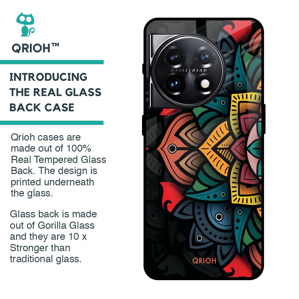 Retro Gorgeous Flower Glass Case for OnePlus 11 5G