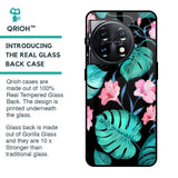 Tropical Leaves & Pink Flowers Glass case for OnePlus 11 5G