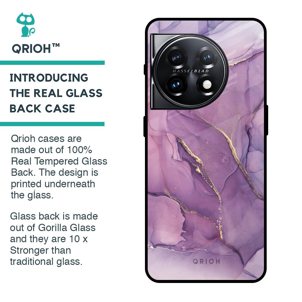 Purple Gold Marble Glass Case for OnePlus 11 5G