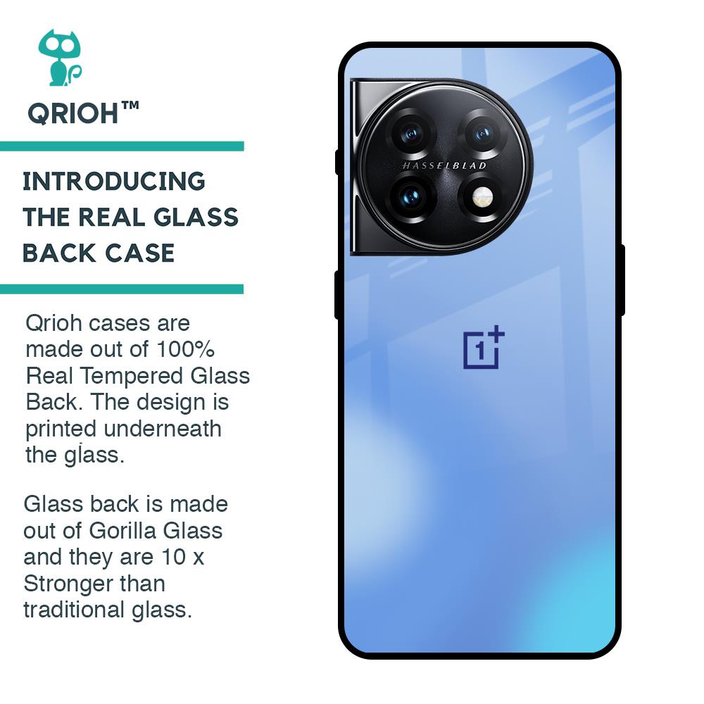 Vibrant Blue Texture Glass Case for OnePlus 11 5G