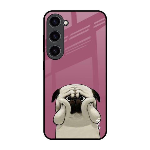 Funny Pug Face Samsung Galaxy S23 5G Glass Back Cover Online