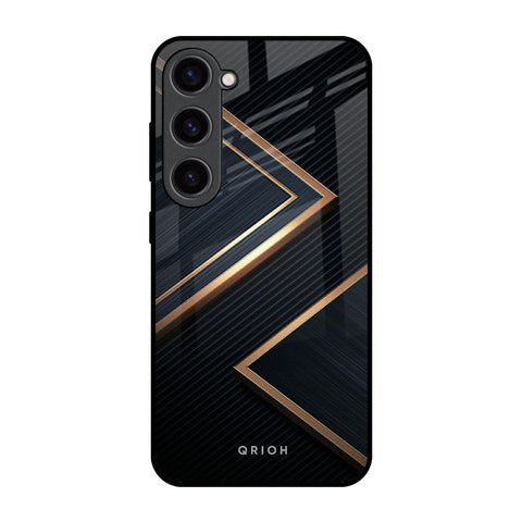 Sleek Golden & Navy Samsung Galaxy S23 5G Glass Back Cover Online