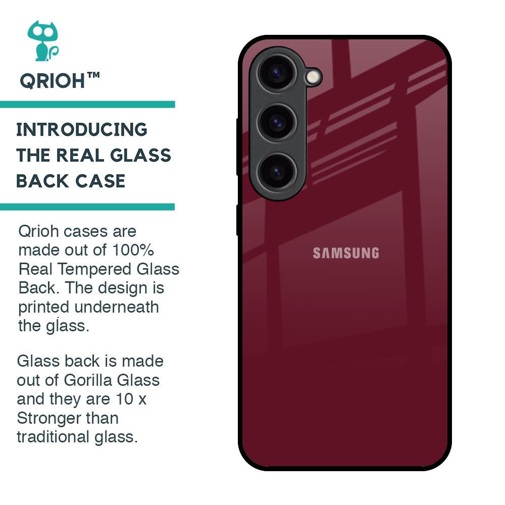 Classic Burgundy Glass Case for Samsung Galaxy S23 5G