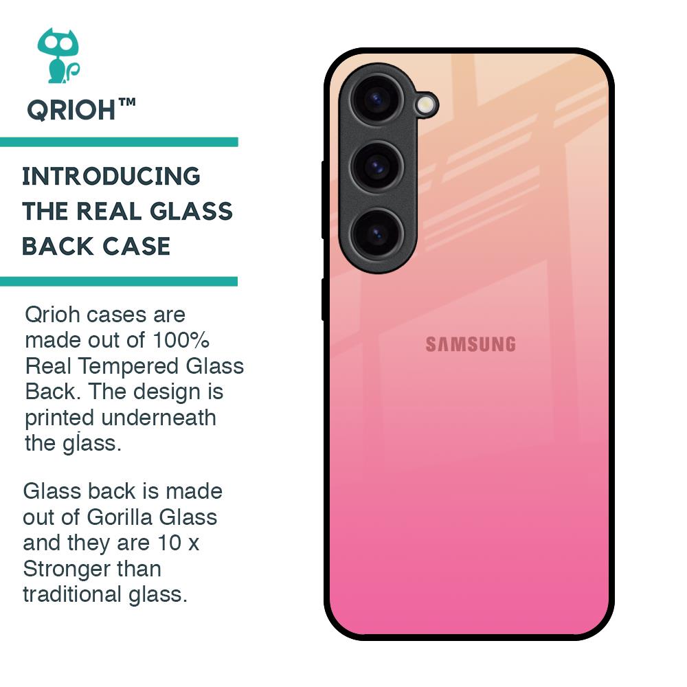 Pastel Pink Gradient Glass Case For Samsung Galaxy S23 5G