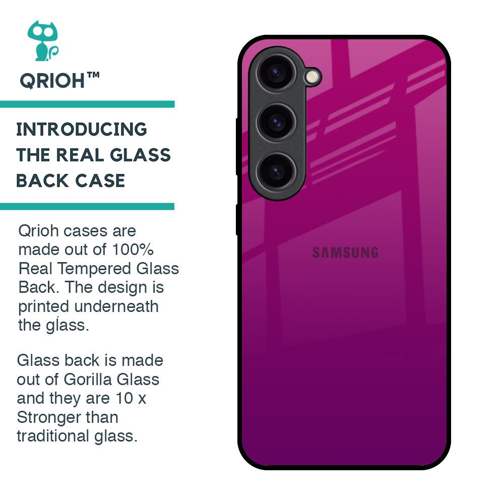 Magenta Gradient Glass Case For Samsung Galaxy S23 5G