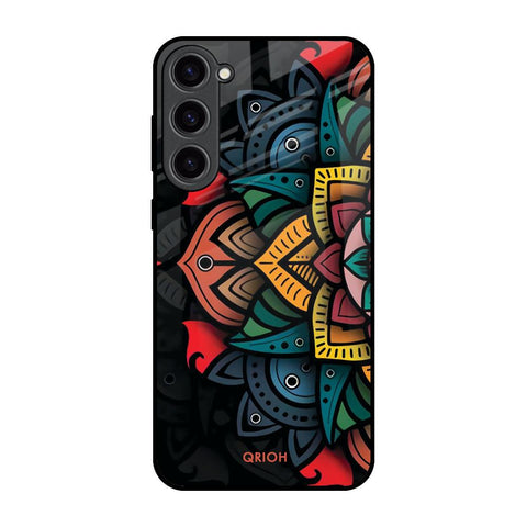Retro Gorgeous Flower Samsung Galaxy S23 Plus 5G Glass Back Cover Online