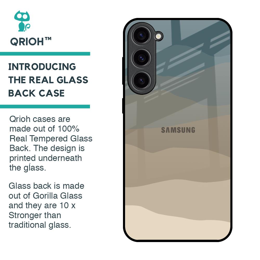 Abstract Mountain Pattern Glass Case for Samsung Galaxy S23 Plus 5G
