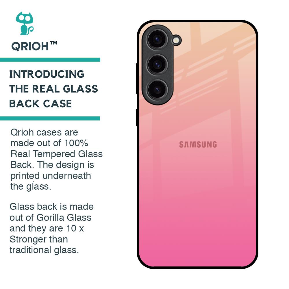 Pastel Pink Gradient Glass Case For Samsung Galaxy S23 Plus 5G