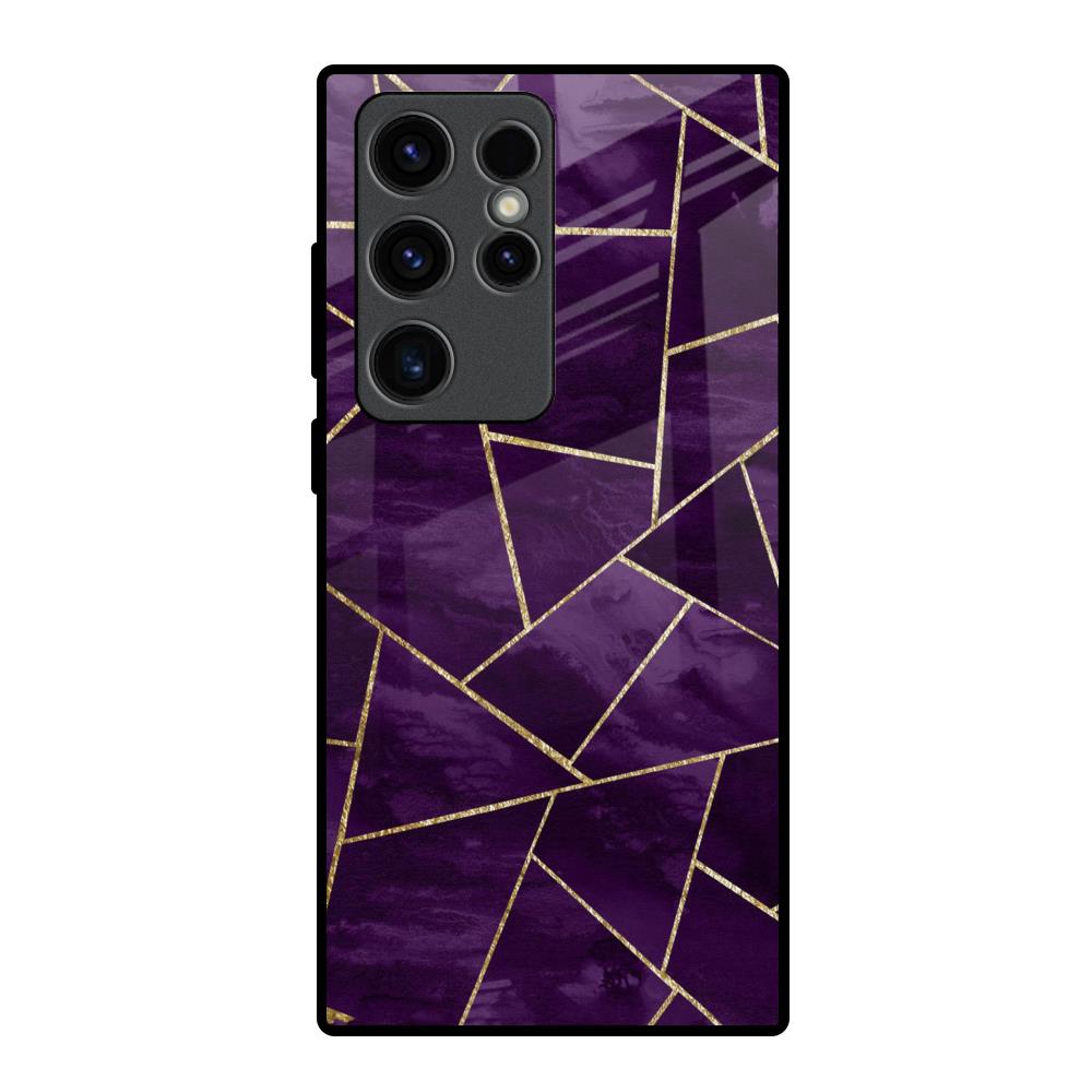 Geometric Purple Samsung Galaxy S23 Ultra 5G Glass Back Cover Online