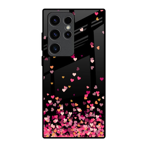 Heart Rain Fall Samsung Galaxy S23 Ultra 5G Glass Back Cover Online
