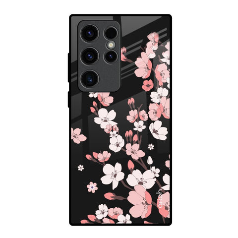 Black Cherry Blossom Samsung Galaxy S23 Ultra 5G Glass Back Cover Online