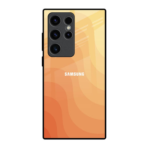Orange Curve Pattern Samsung Galaxy S23 Ultra 5G Glass Back Cover Online