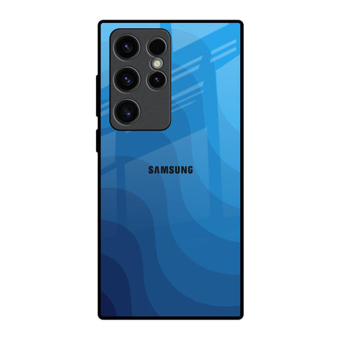Blue Wave Abstract Samsung Galaxy S23 Ultra 5G Glass Back Cover Online