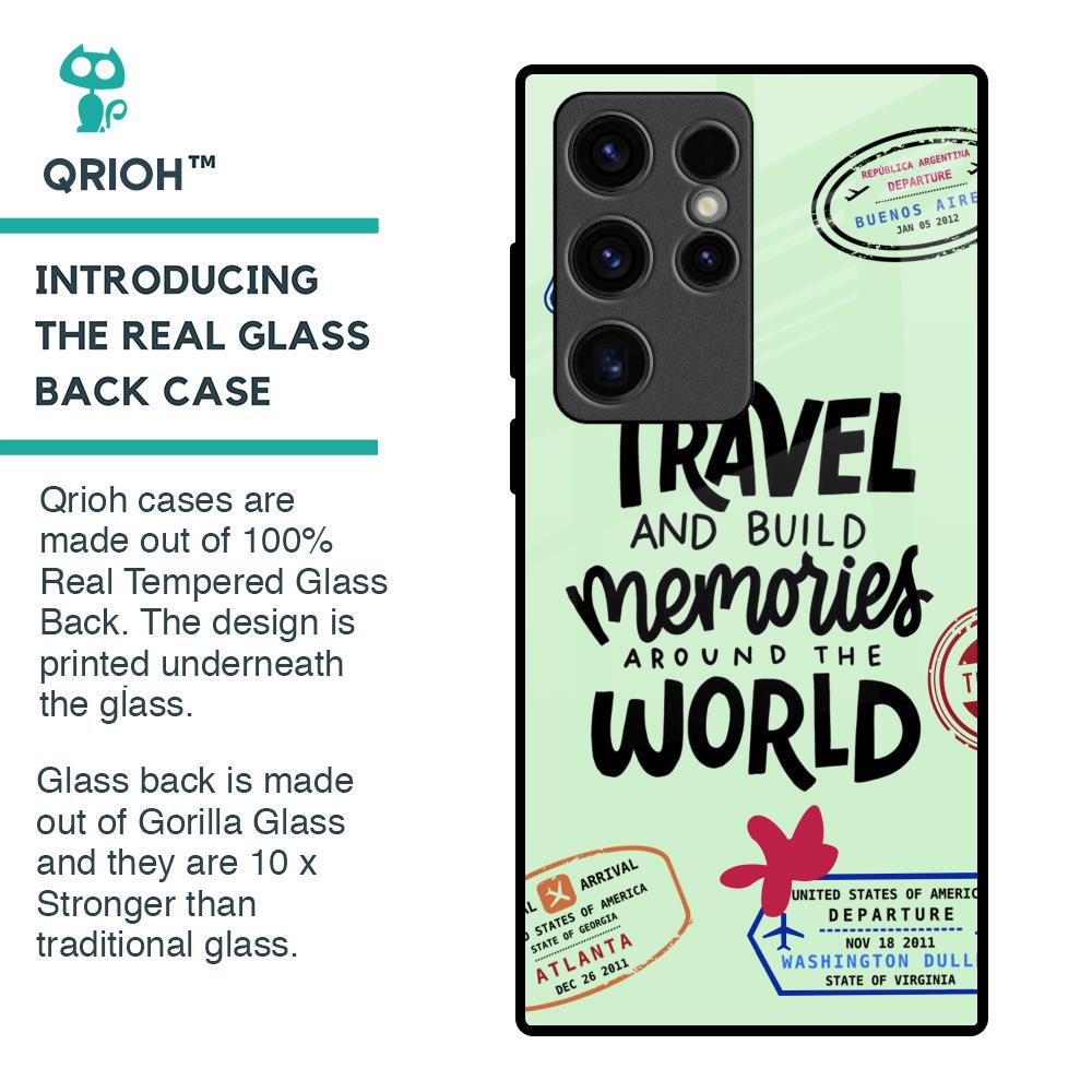 Travel Stamps Glass Case for Samsung Galaxy S23 Ultra 5G