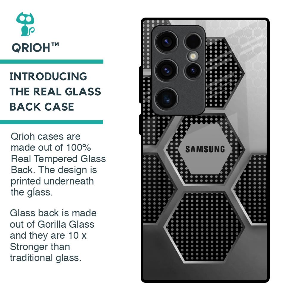 Hexagon Style Glass Case For Samsung Galaxy S23 Ultra 5G