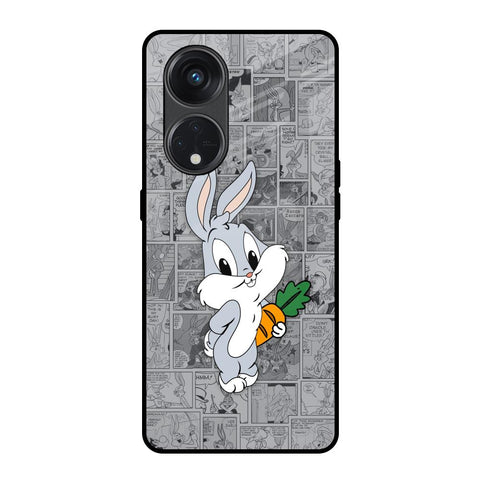 Cute Baby Bunny Oppo Reno8T 5G Glass Back Cover Online