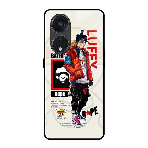 Bape Luffy Oppo Reno8T 5G Glass Back Cover Online