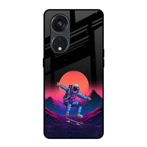 Retro Astronaut Oppo Reno8T 5G Glass Back Cover Online