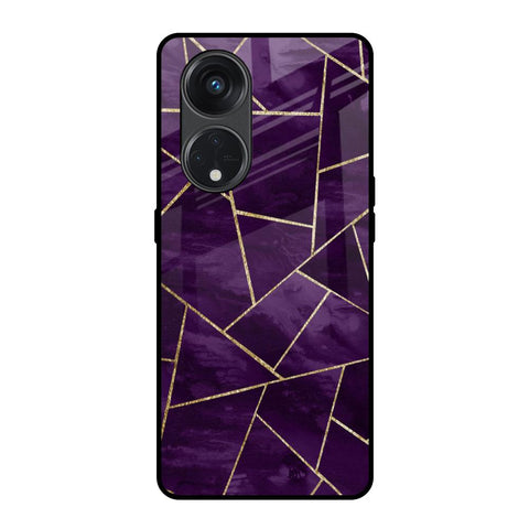 Geometric Purple Oppo Reno8T 5G Glass Back Cover Online