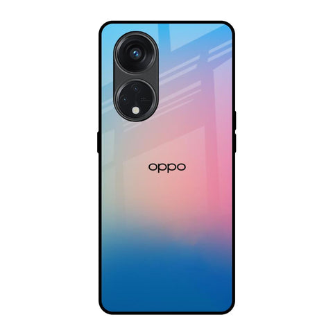 Blue & Pink Ombre Oppo Reno8T 5G Glass Back Cover Online