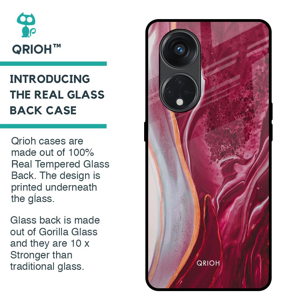 Crimson Ruby Glass Case for Oppo Reno8T 5G