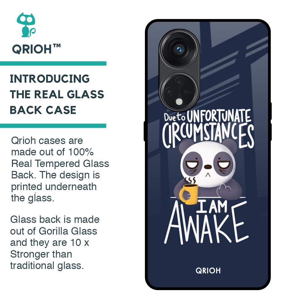 Struggling Panda Glass Case for Oppo Reno8T 5G