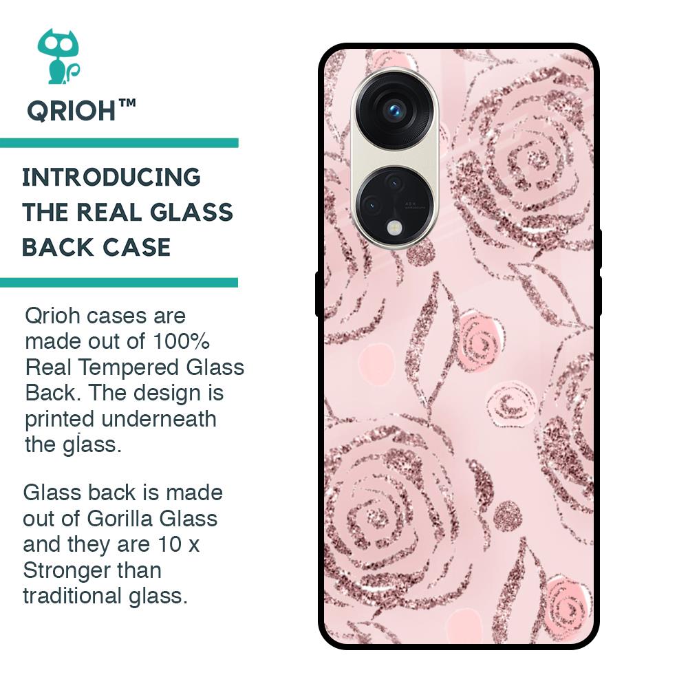 Shimmer Roses Glass case for Oppo Reno8T 5G