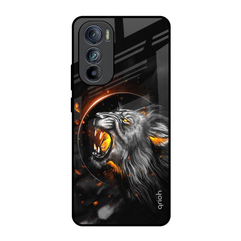 Aggressive Lion Motorola Edge 30 Glass Back Cover Online