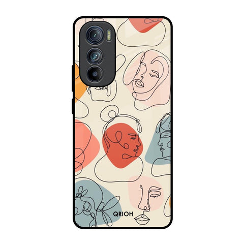 Abstract Faces Motorola Edge 30 Glass Back Cover Online